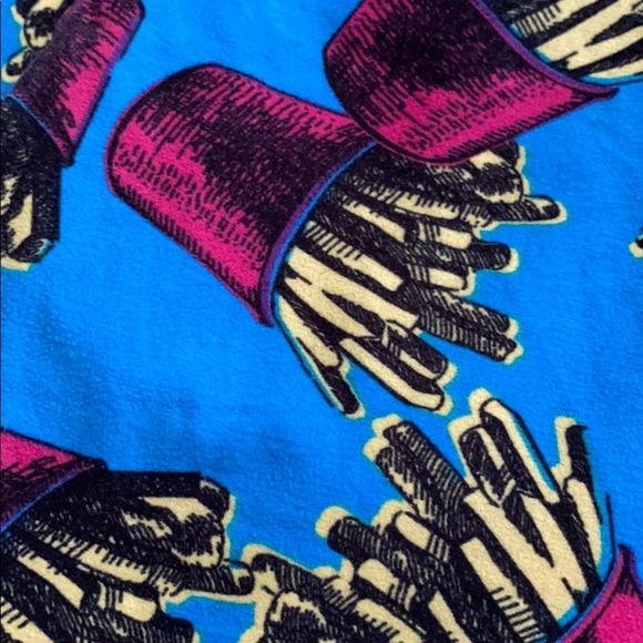 Lularoe MAJOR UNICORN French blue fry leggings OS - Picture 2 of 4